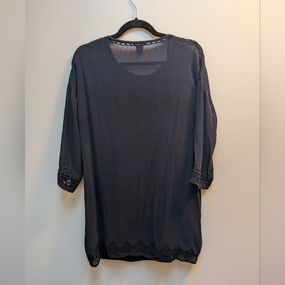 Club Monaco Navy Naoise Embroidered Dress Silk - Picture 4 of 9